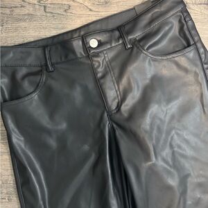 Divided Black Leather Look Pants